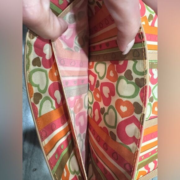 Lovcat Tan Wristlet with Gold Heart Crystal Embellishment Slim and Sleek - Picture 5 of 8